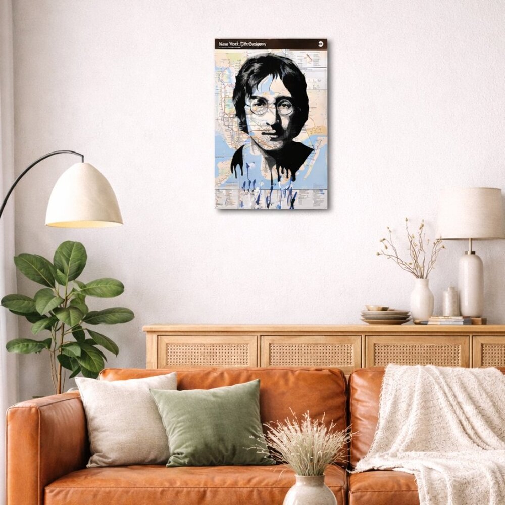 Rare John Lennon NYC Subway Map Art Metal Sign 8×12" Limited Edition - Picture 5 of 7